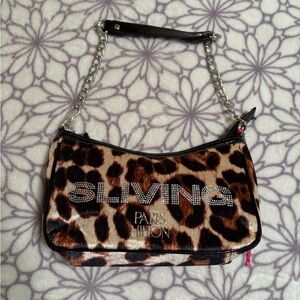 Paris Hilton Leopard Print Bling Shoulder Bag